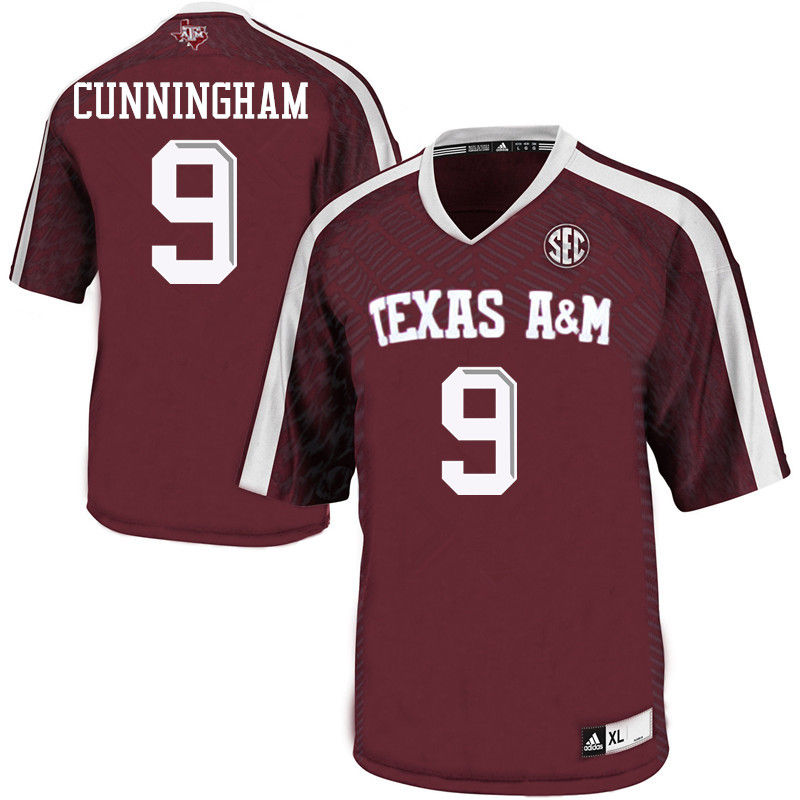 Men #9 Qualen Cunningham Texas A&M Aggies College Football Jerseys-Maroon